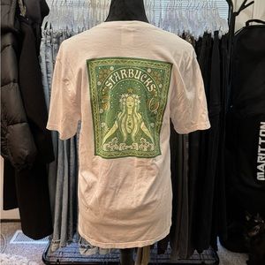 White starbucks shirt